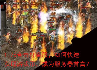 1.76合击打金服,如何快速获取游戏币,成为服务器首富? 1.76合击打金服,如何快速获取游戏币,成为服务器首富?