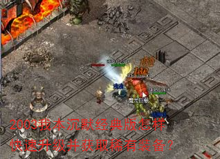 2003我本沉默经典版怎样快速升级并获取稀有装备? 2003我本沉默经典版怎样快速升级并获取稀有装备?