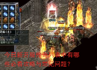 今日新开服传奇列表中有哪些必看攻略与常见问题? 今日新开服传奇列表中有哪些必看攻略与常见问题?