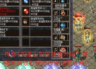 传奇170道士如何快速升级?有哪些高效打怪与技能搭配攻略? 传奇170道士如何快速升级?有哪些高效打怪与技能搭配攻略?