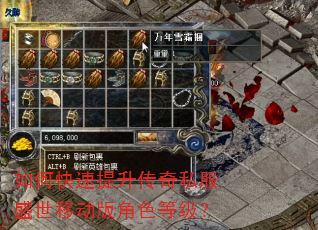 如何快速提升传奇私服盛世移动版角色等级? 如何快速提升传奇私服盛世移动版角色等级?