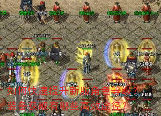 如何快速提升新服角色等级?装备获取有哪些高效途径? 如何快速提升新服角色等级?装备获取有哪些高效途径?