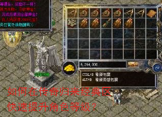 如何在传奇归来经典区快速提升角色等级? 如何在传奇归来经典区快速提升角色等级?