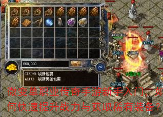 微变单职业传奇手游新手入门,如何快速提升战力与获取稀有装备? 微变单职业传奇手游新手入门,如何快速提升战力与获取稀有装备?